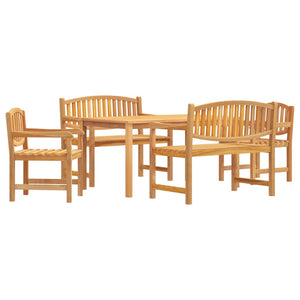 vidaXL 5 Piece Garden Dining Set Solid Wood Teak