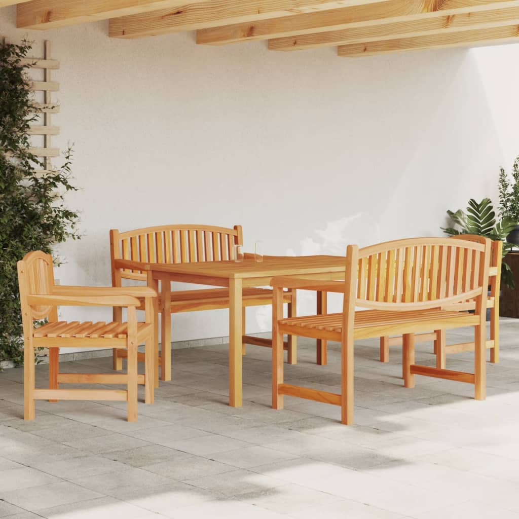 vidaXL 5 Piece Garden Dining Set Solid Wood Teak