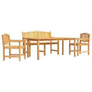 vidaXL 4 Piece Garden Dining Set Solid Wood Teak