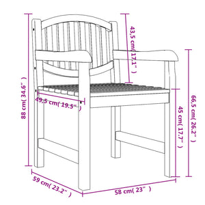 vidaXL 4 Piece Garden Dining Set Solid Wood Teak