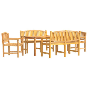 vidaXL 5 Piece Garden Dining Set Solid Wood Teak