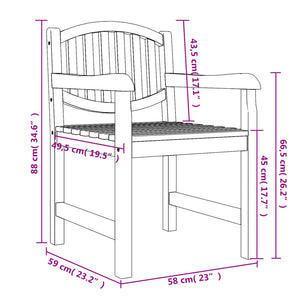 vidaXL 5 Piece Garden Dining Set Solid Wood Teak