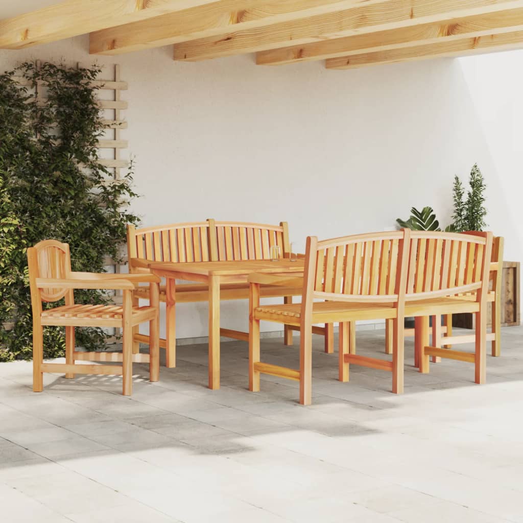 vidaXL 5 Piece Garden Dining Set Solid Wood Teak