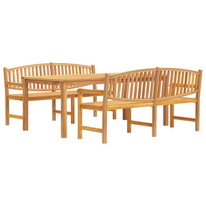 vidaXL 3 Piece Garden Dining Set Solid Wood Teak