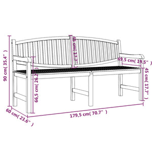 vidaXL 3 Piece Garden Dining Set Solid Wood Teak