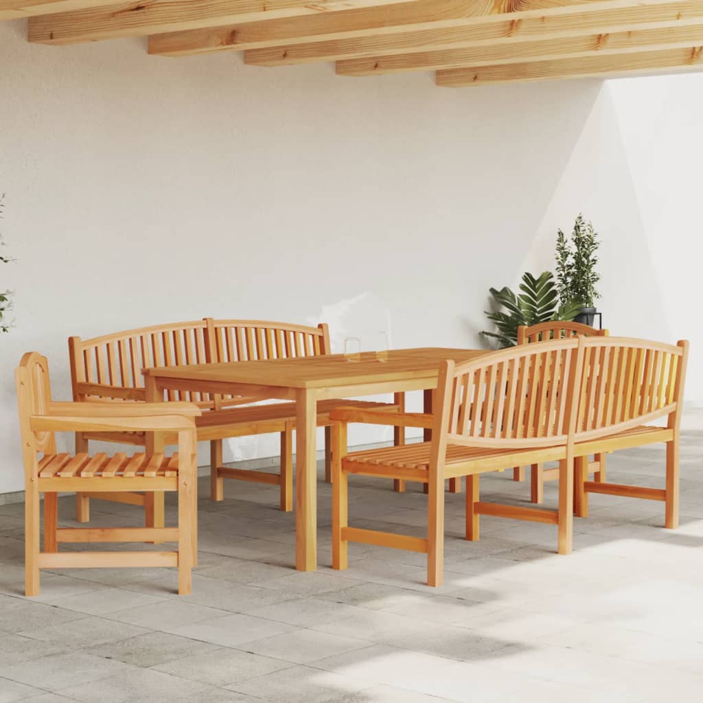 vidaXL 5 Piece Garden Dining Set Solid Wood Teak