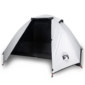 vidaXL Camping Tent 2-Person White Blackout Fabric Waterproof