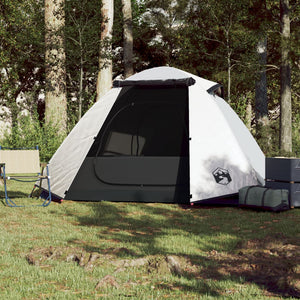 vidaXL Camping Tent 2-Person White Blackout Fabric Waterproof