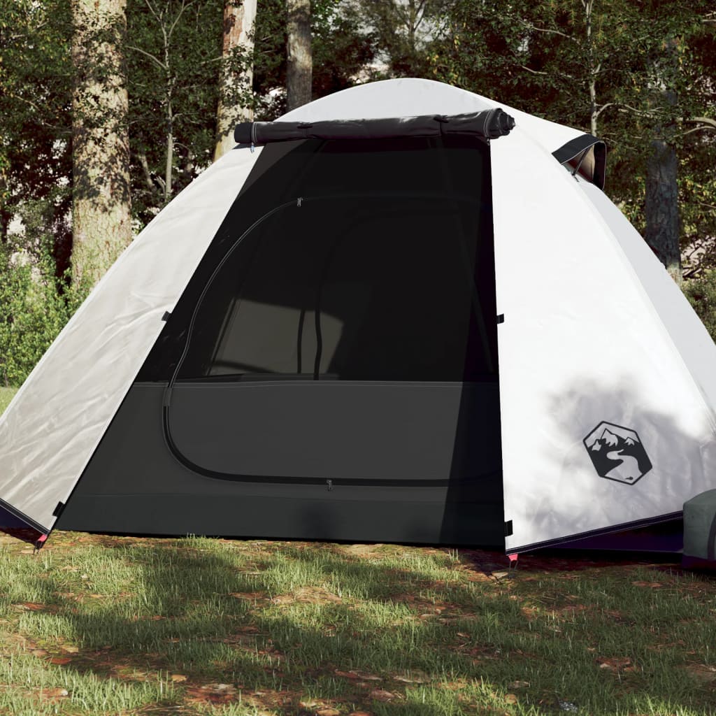 vidaXL Camping Tent 2-Person White Blackout Fabric Waterproof