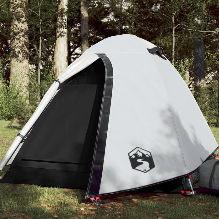 vidaXL Camping Tent Dome 2-Person White Blackout Fabric Waterproof