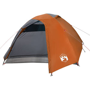 vidaXL Camping Tent Dome 4-Person Grey and Orange Waterproof