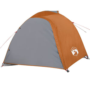 vidaXL Camping Tent Dome 4-Person Grey and Orange Waterproof