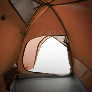 vidaXL Camping Tent Dome 4-Person Grey and Orange Waterproof