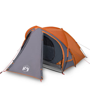 vidaXL Camping Tent Dome 2-Person Grey and Orange Waterproof