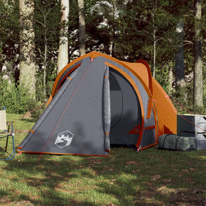 vidaXL Camping Tent Dome 2-Person Grey and Orange Waterproof