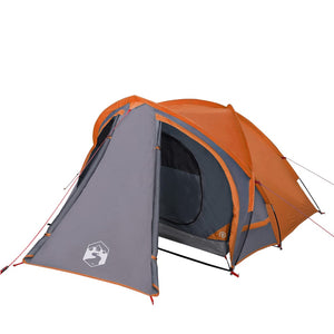 vidaXL Camping Tent Dome 2-Person Grey and Orange Waterproof