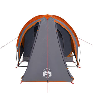 vidaXL Camping Tent Dome 2-Person Grey and Orange Waterproof