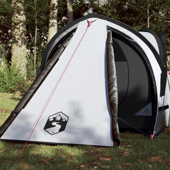 vidaXL Camping Tent Dome 2-Person White Blackout Fabric Waterproof