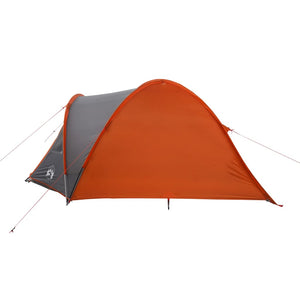 vidaXL Camping Tent Dome 4-Person Grey and Orange Waterproof