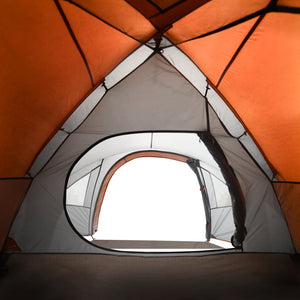 vidaXL Camping Tent Dome 4-Person Grey and Orange Waterproof