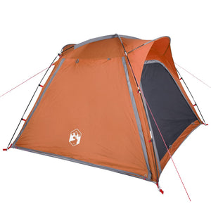 vidaXL Camping Tent 4-Person Grey and Orange Quick Release Waterproof