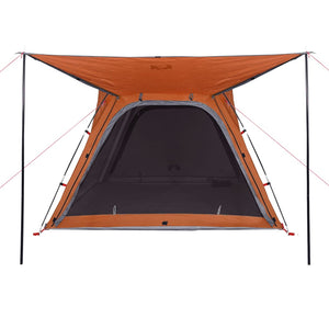 vidaXL Camping Tent 4-Person Grey and Orange Quick Release Waterproof