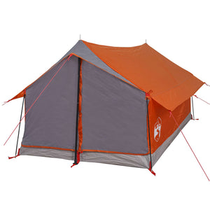 vidaXL Camping Tent 2-Person Grey and Orange Waterproof