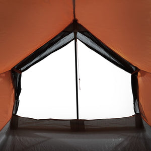 vidaXL Camping Tent 2-Person Grey and Orange Waterproof