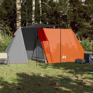 vidaXL Camping Tent 3-Person Grey and Orange Waterproof