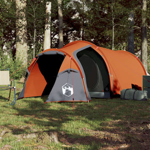 vidaXL Camping Tent Tunnel 2-Person Orange Waterproof