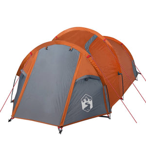 vidaXL Camping Tent Tunnel 2-Person Orange Waterproof