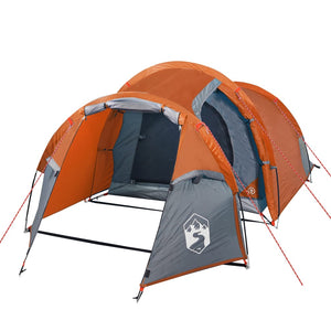 vidaXL Camping Tent Tunnel 2-Person Orange Waterproof