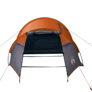 vidaXL Camping Tent Tunnel 2-Person Orange Waterproof