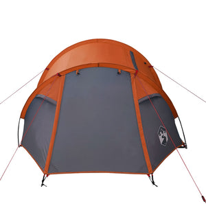 vidaXL Camping Tent Tunnel 2-Person Orange Waterproof