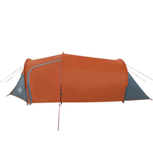 vidaXL Camping Tent Tunnel 2-Person Orange Waterproof