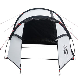 vidaXL Camping Tent Tunnel 3-Person White Blackout Fabric Waterproof