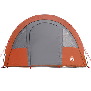 vidaXL Camping Tent Tunnel 4-Person Grey and Orange Waterproof