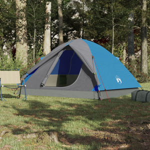 vidaXL Camping Tent Dome 3-Person Blue Waterproof