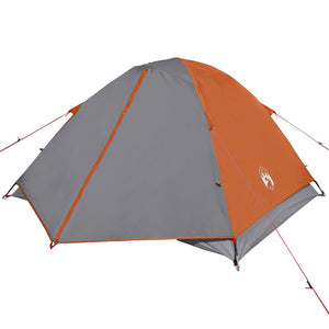 vidaXL Camping Tent Dome 3-Person Orange Waterproof