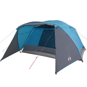 vidaXL Camping Tent with Porch 4-Person Blue Waterproof