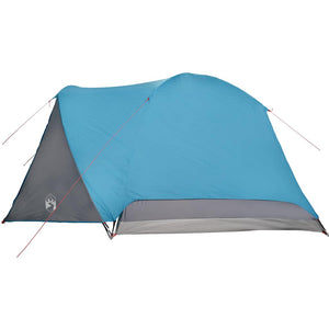 vidaXL Camping Tent with Porch 4-Person Blue Waterproof