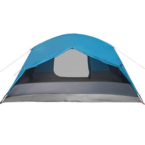 vidaXL Camping Tent with Porch 4-Person Blue Waterproof