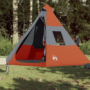 vidaXL Camping Tent Tipi 7-Person Orange Waterproof