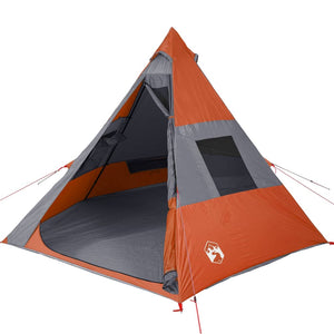 vidaXL Camping Tent Tipi 7-Person Orange Waterproof