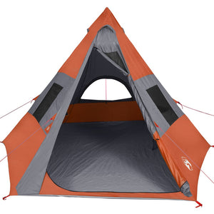 vidaXL Camping Tent Tipi 7-Person Orange Waterproof