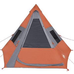 vidaXL Camping Tent Tipi 7-Person Orange Waterproof