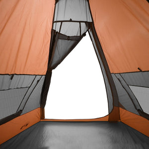 vidaXL Camping Tent Tipi 7-Person Orange Waterproof