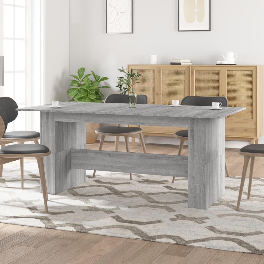 vidaXL Dining Table Grey Sonoma 180x90x76 cm Engineered Wood