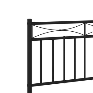 vidaXL Metal Bed Frame without Mattress with Headboard Black 100x200cm