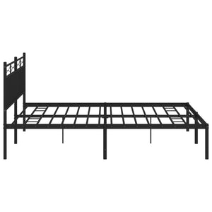 vidaXL Metal Bed Frame without Mattress with Headboard Black 180x200cm